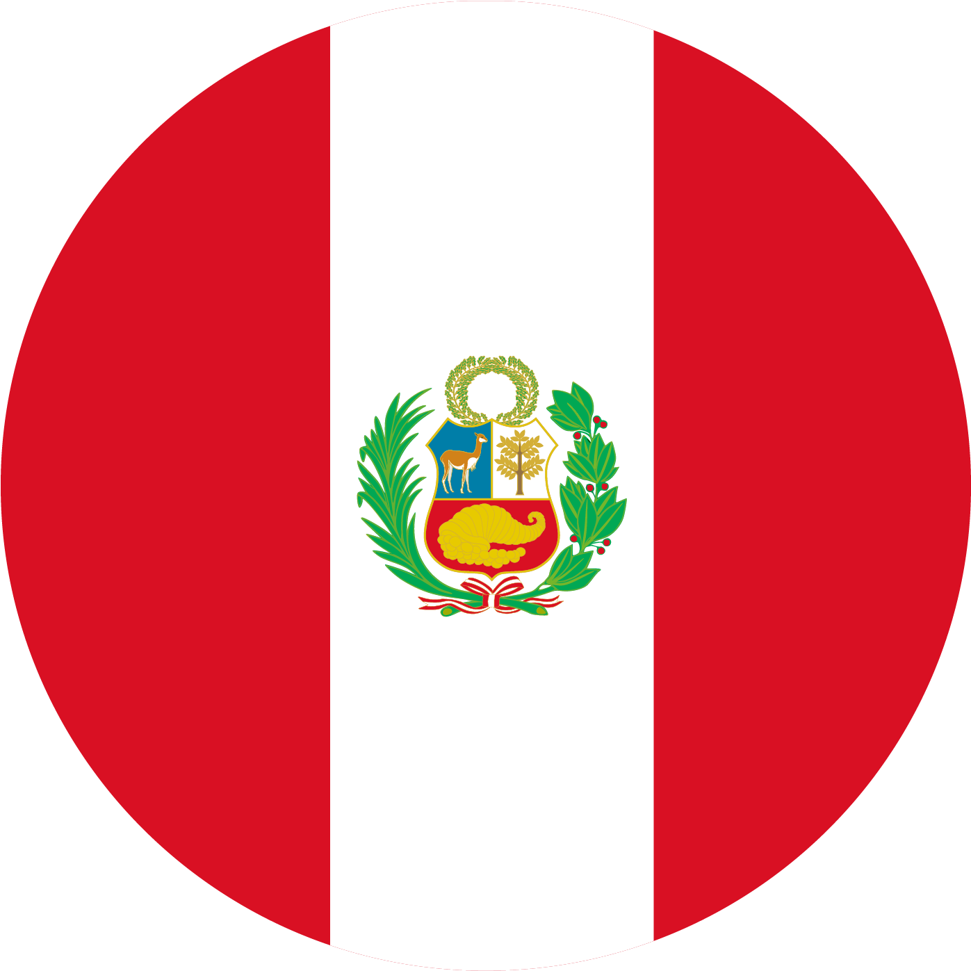 Peruvian National Flag Circle PNG