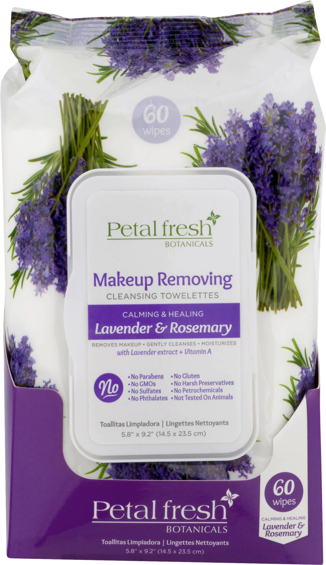 Petal Fresh Lavender Rosemary Makeup Removing Wipes Package PNG