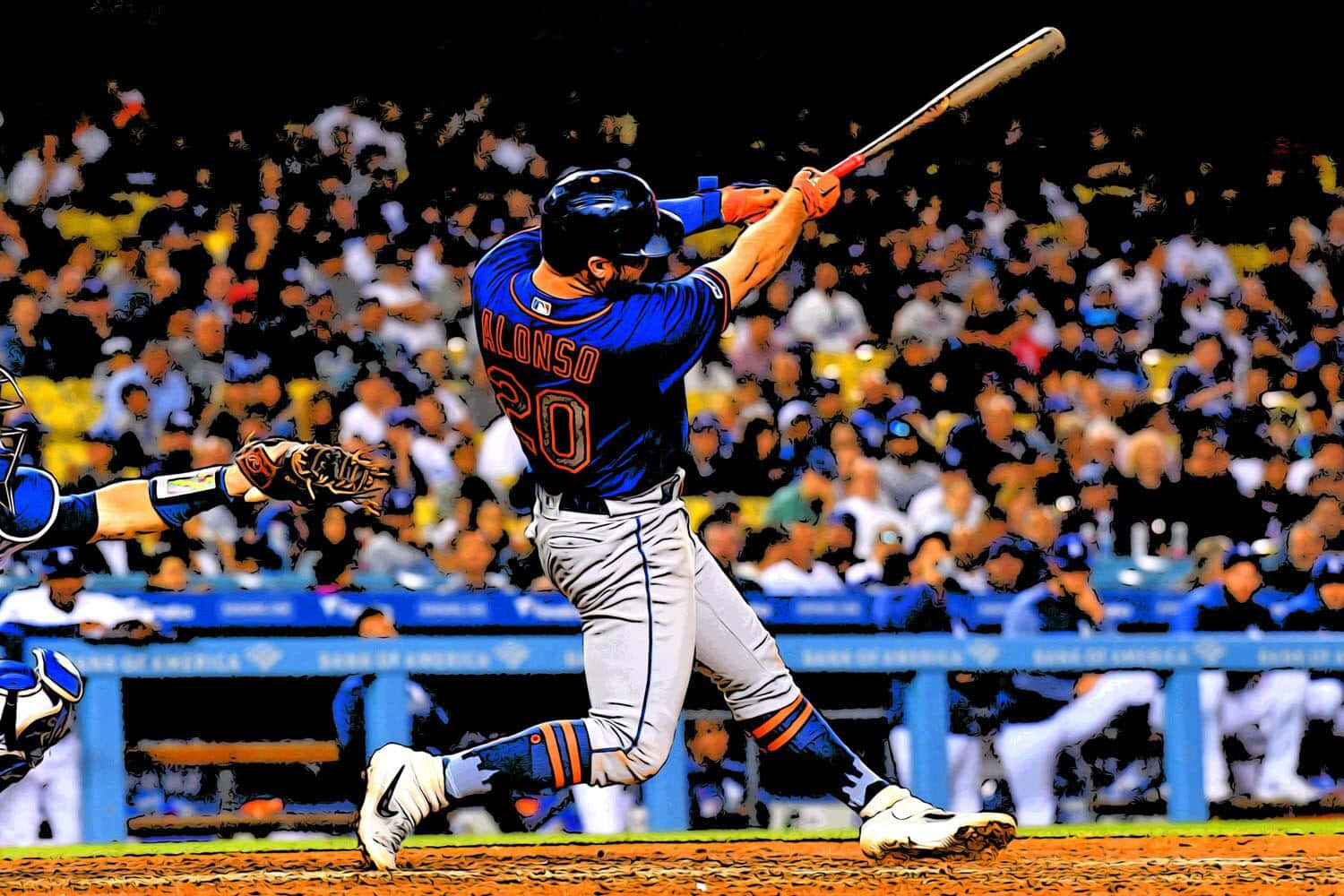 Download New York Mets rookie Pete Alonso celebrates a homerun Wallpaper