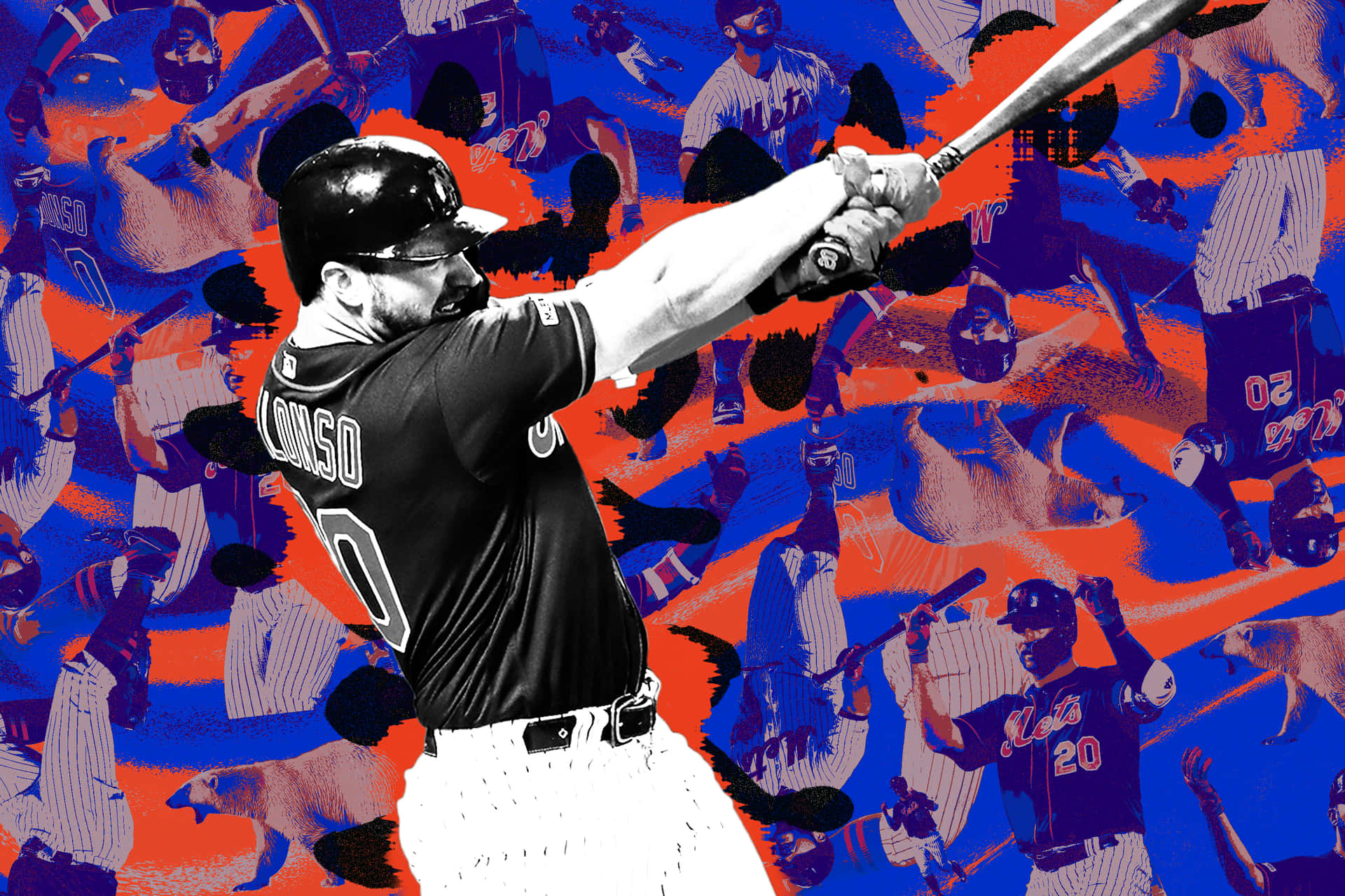 New York Mets stjerne Pete Alonso, som fortsætter sin homerun streak, som baggrundsbillede. Wallpaper