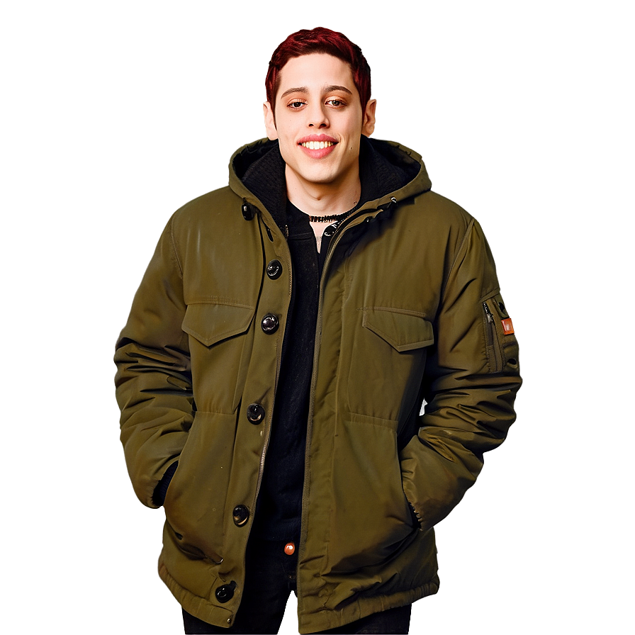 Pete Davidson In Winter Coat Png Wgi19 PNG