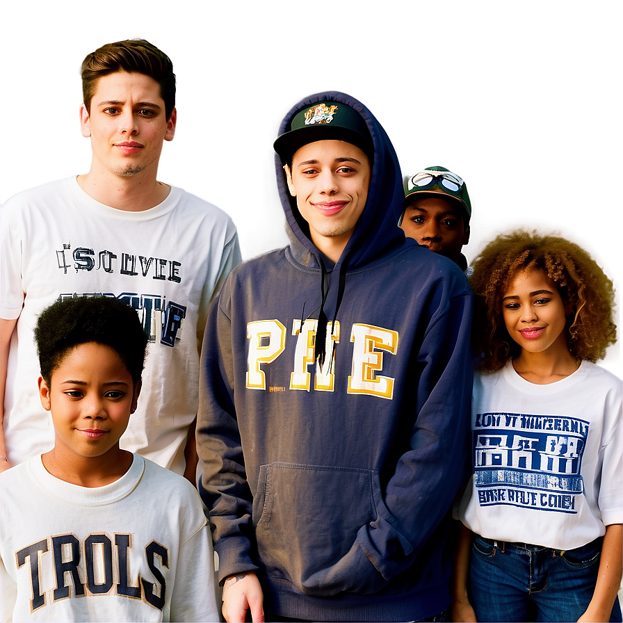 Pete Davidson With Cast Members Png 06252024 PNG