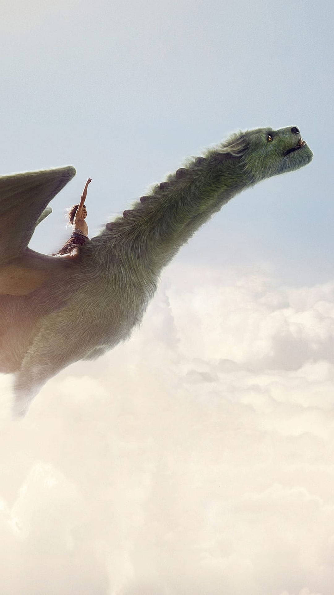 Pete's Dragon Flyver Højt I Himmelen Wallpaper