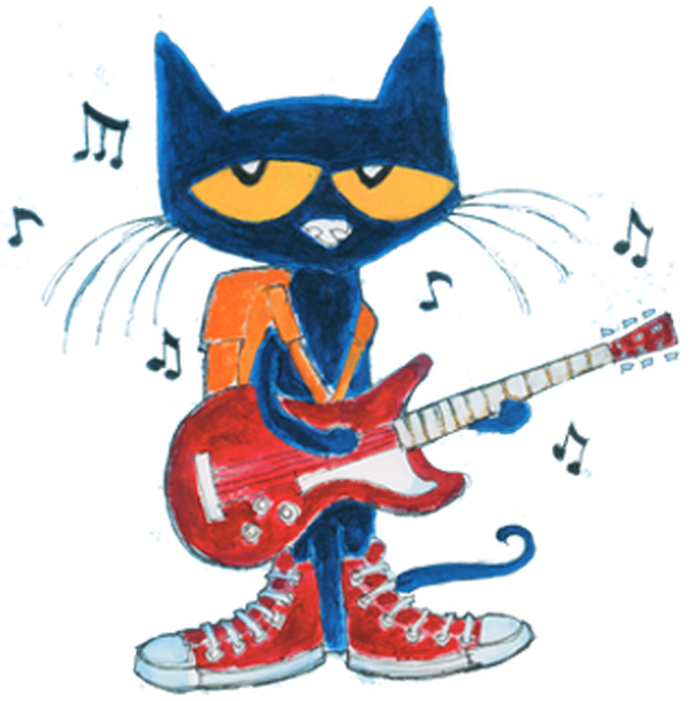 Pete The Cat Guitar Jamming PNG