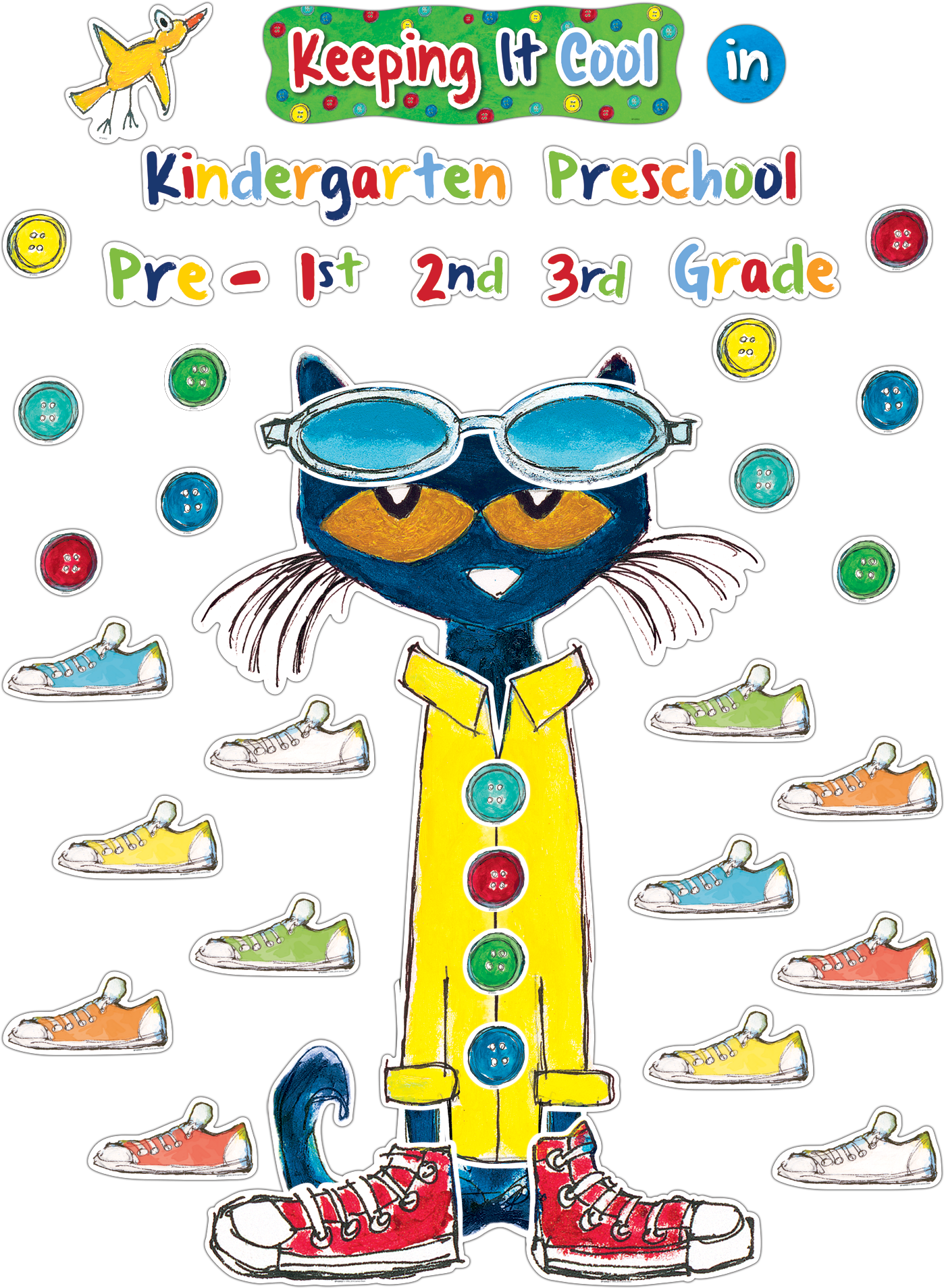 Pete The Cat Keeping It Cool Educational Poster PNG