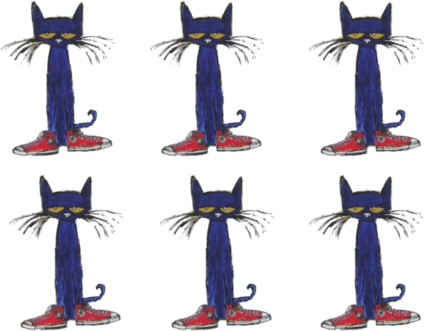 Download Pete The Cat Multiple Poses | Wallpapers.com