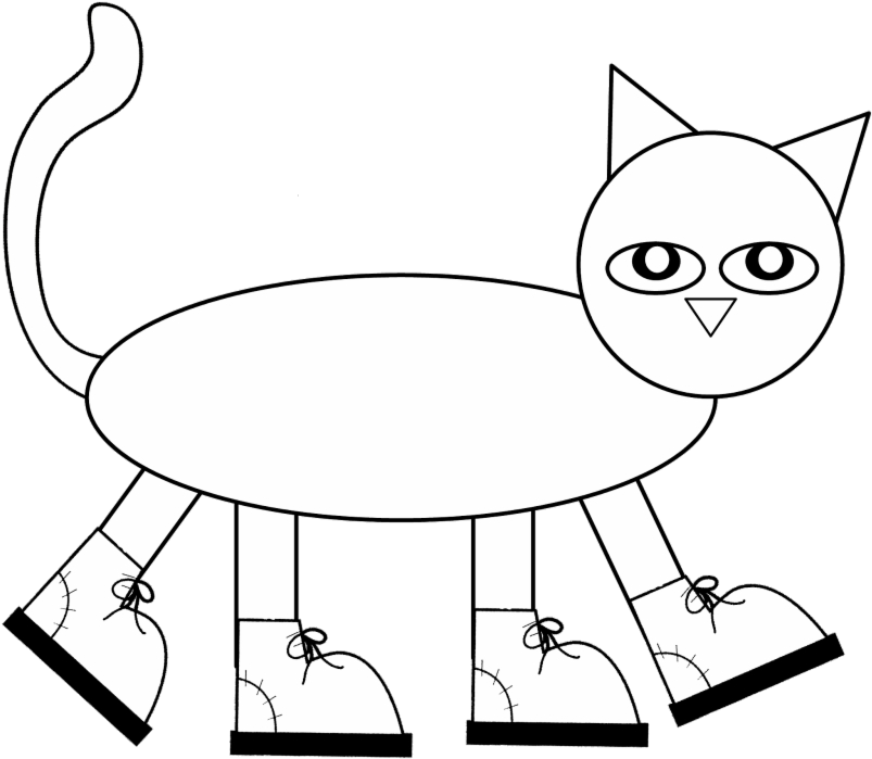 Pete The Cat Outline PNG