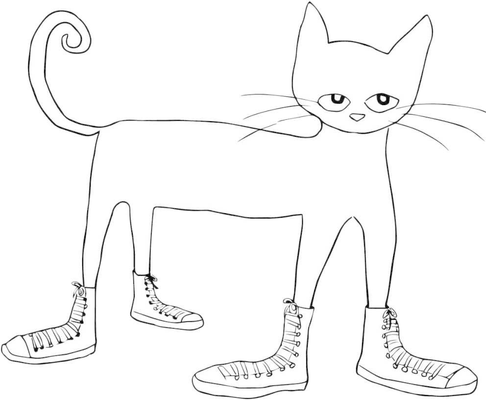 Pete The Cat Sketch PNG