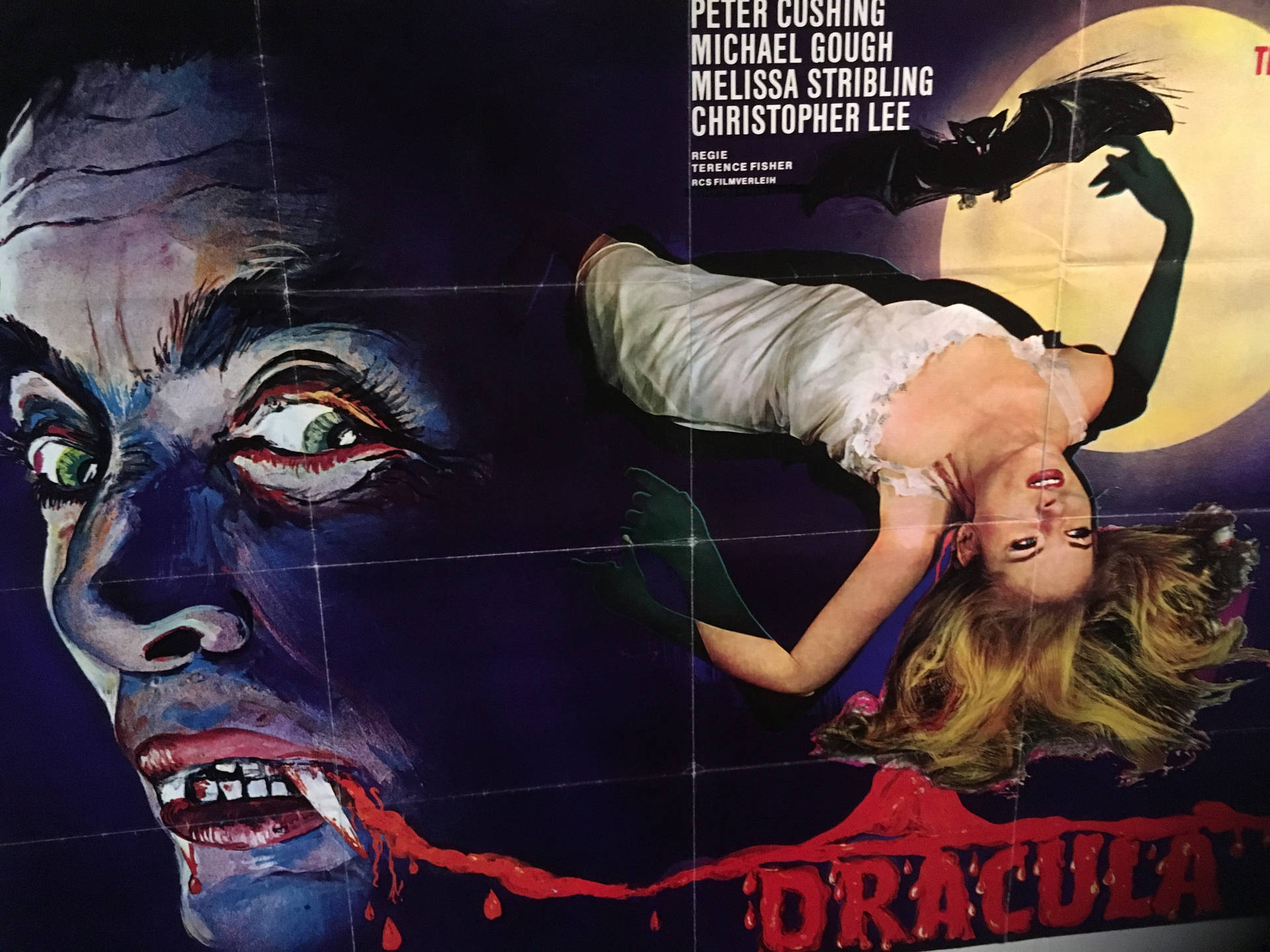Peter Cushing 1958 Dracula Movie Poster Background