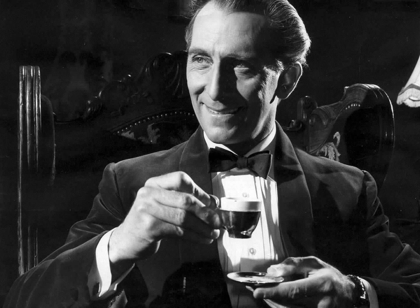 Peter Cushing English Actor Drinking Tea Wallpaper