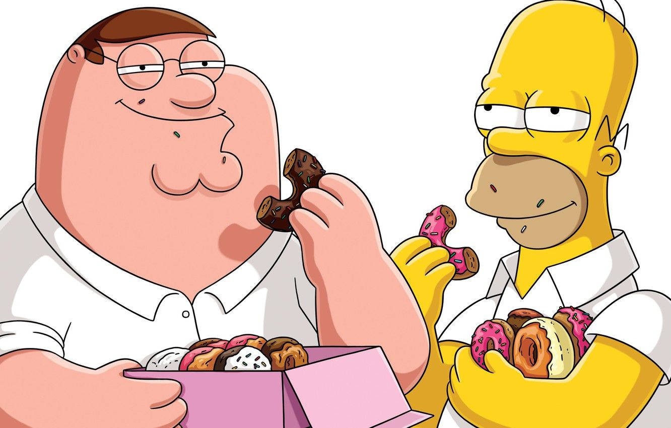 Peter Griffin And Homer Simpson Eating Background