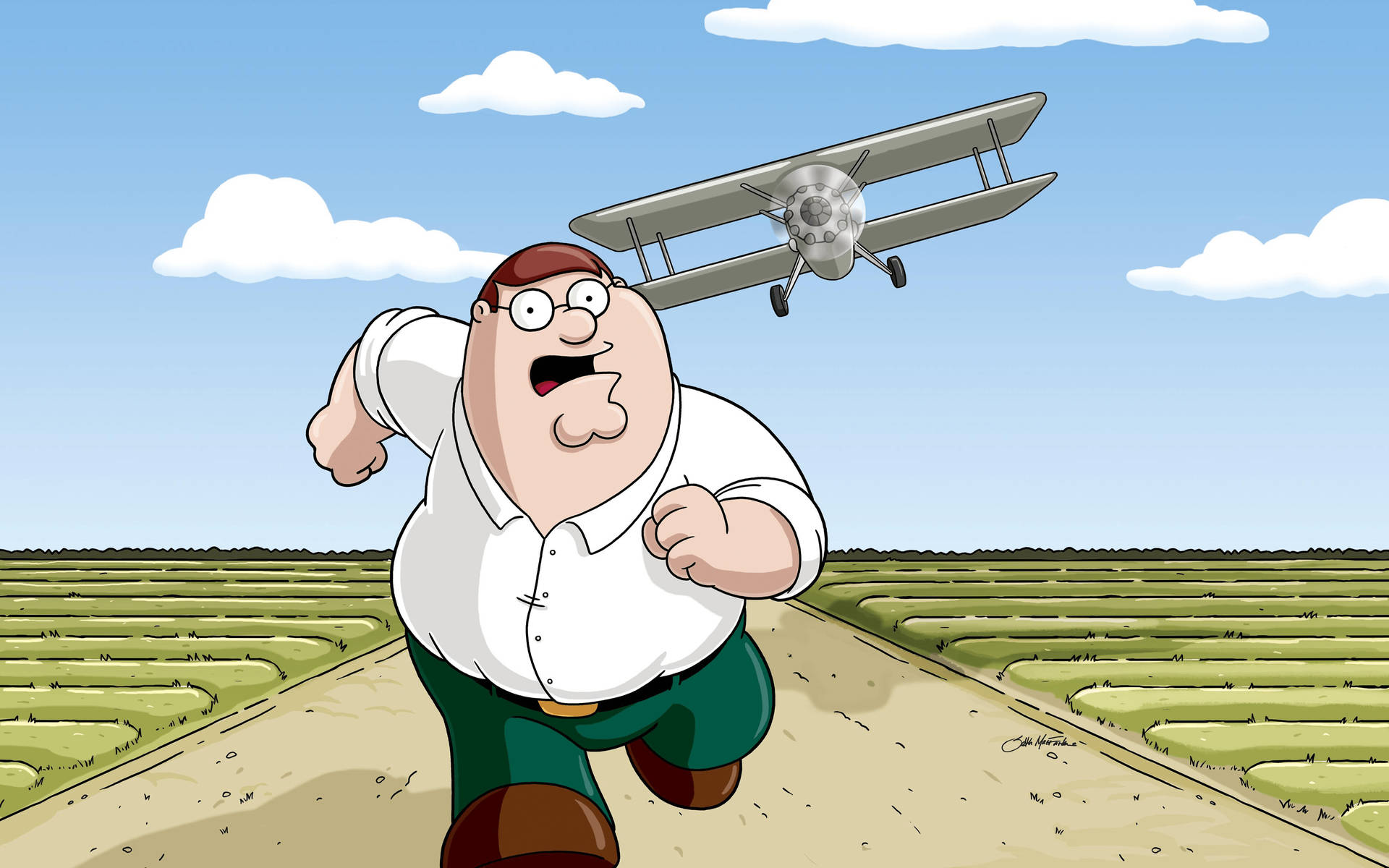 Peter Griffin And Plane Wallpaper