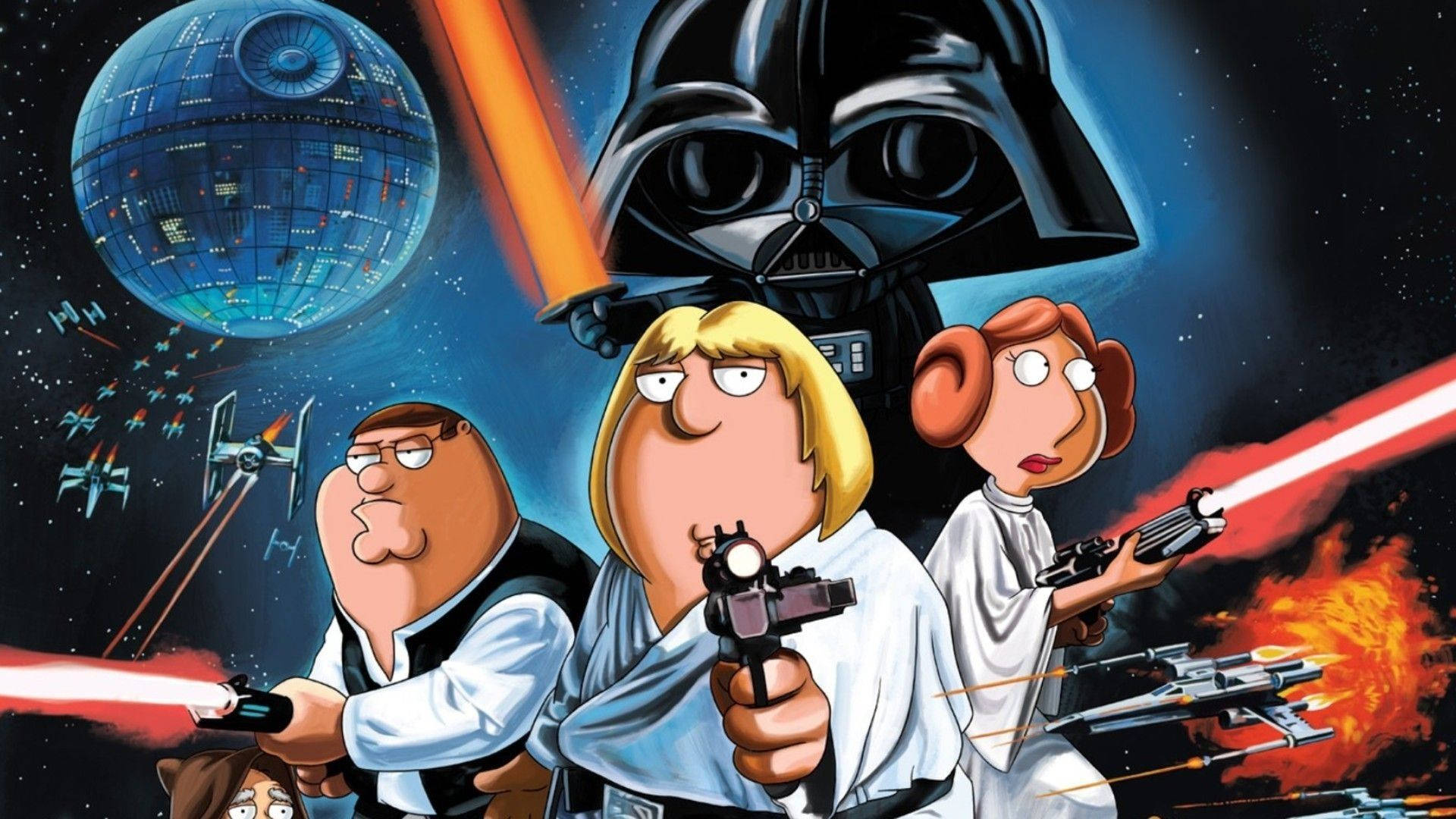 Scarica lo sfondo del Peter Griffin E Star Wars | Wallpapers.com