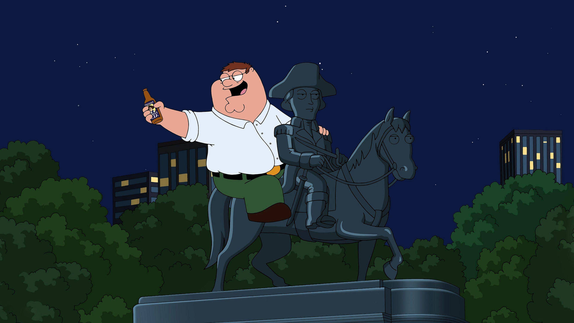 Peter Griffin On The Statue Picture