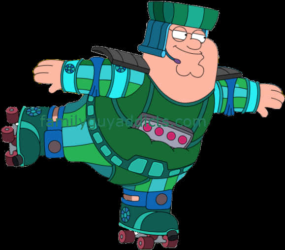 Peter Griffin Toy Suit Flying Pose PNG