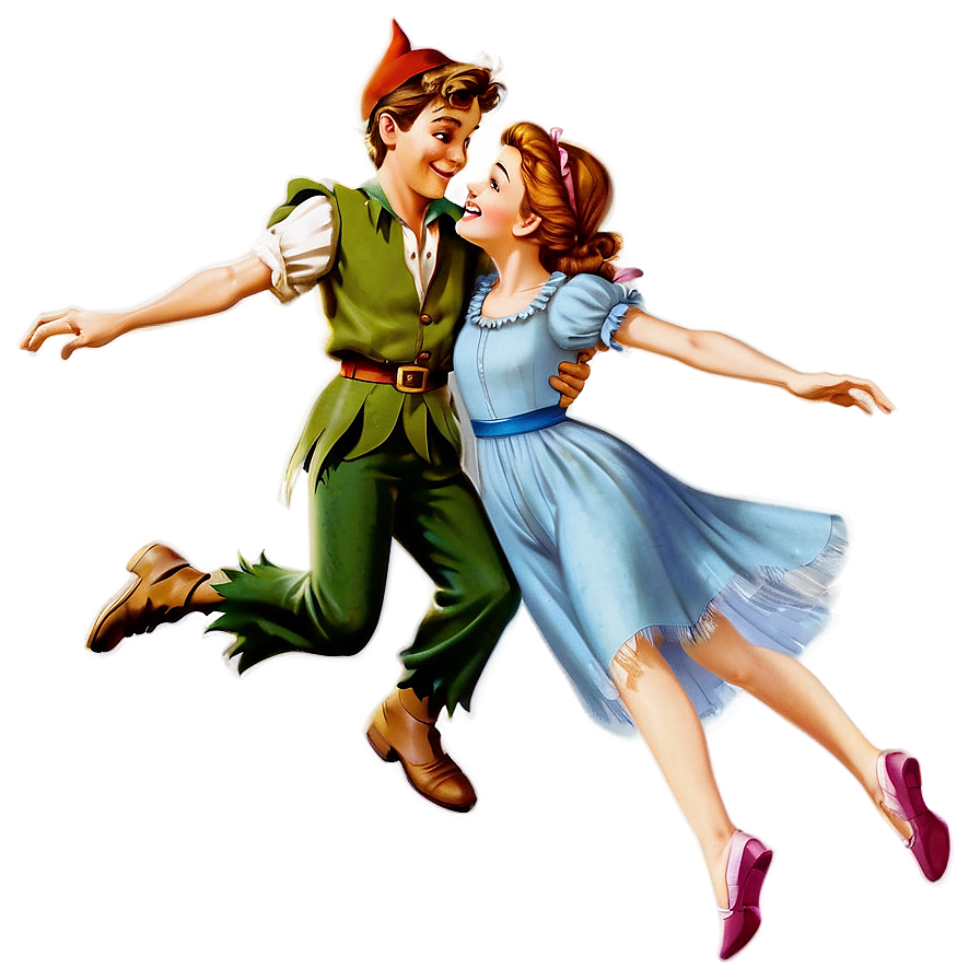 Download Peter Pan And Wendy Flying Png Etg73 | Wallpapers.com