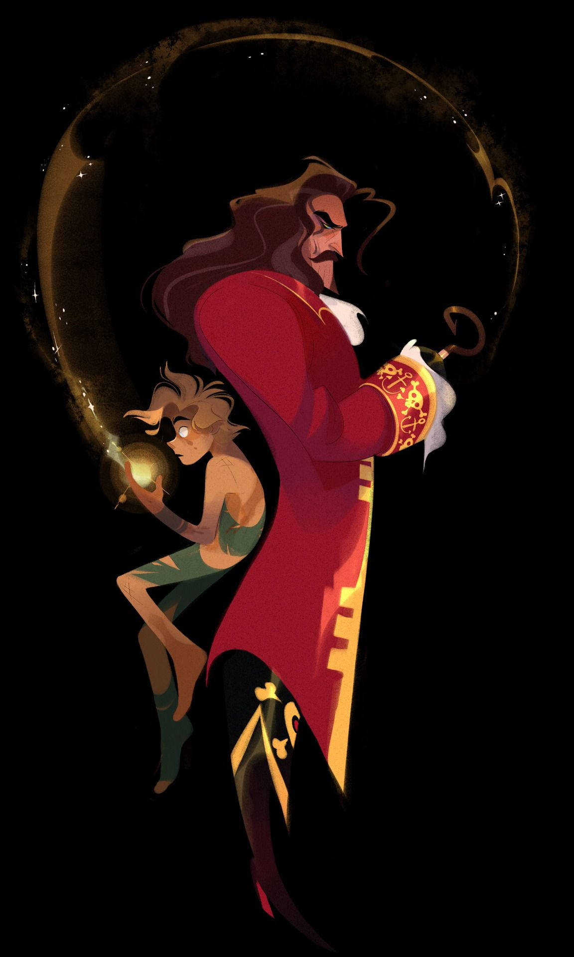 Ilustraciónde Peter Pan Y El Capitán Garfio Fondo de pantalla