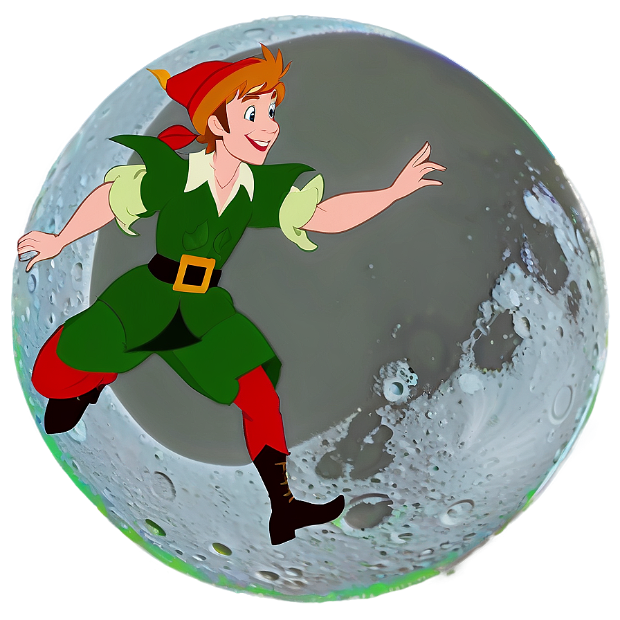 Peter Pan Flying Over Moon Png Ytq PNG