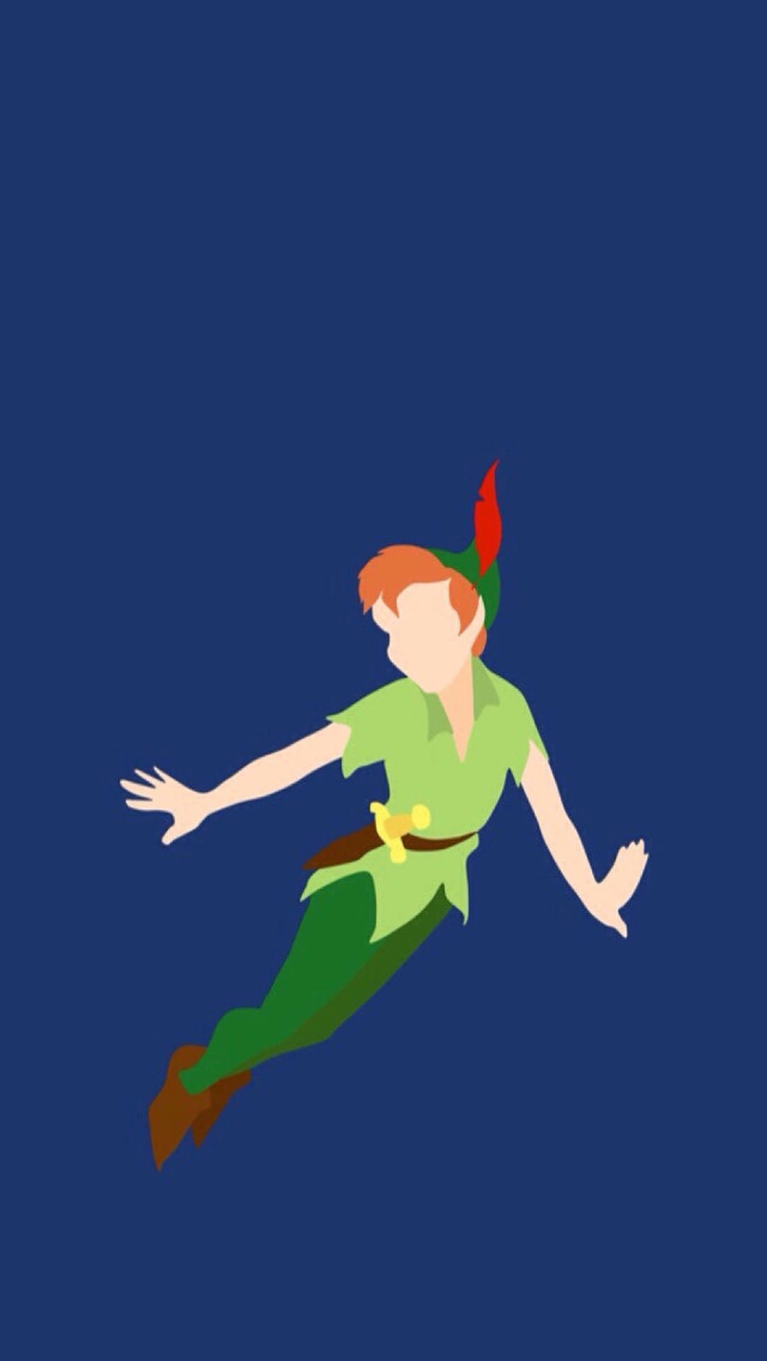 Peter Pan minimal kunst tapet: Et sødt og enkelt Peter Pan motiv, der er enkel og minimalistisk. Wallpaper