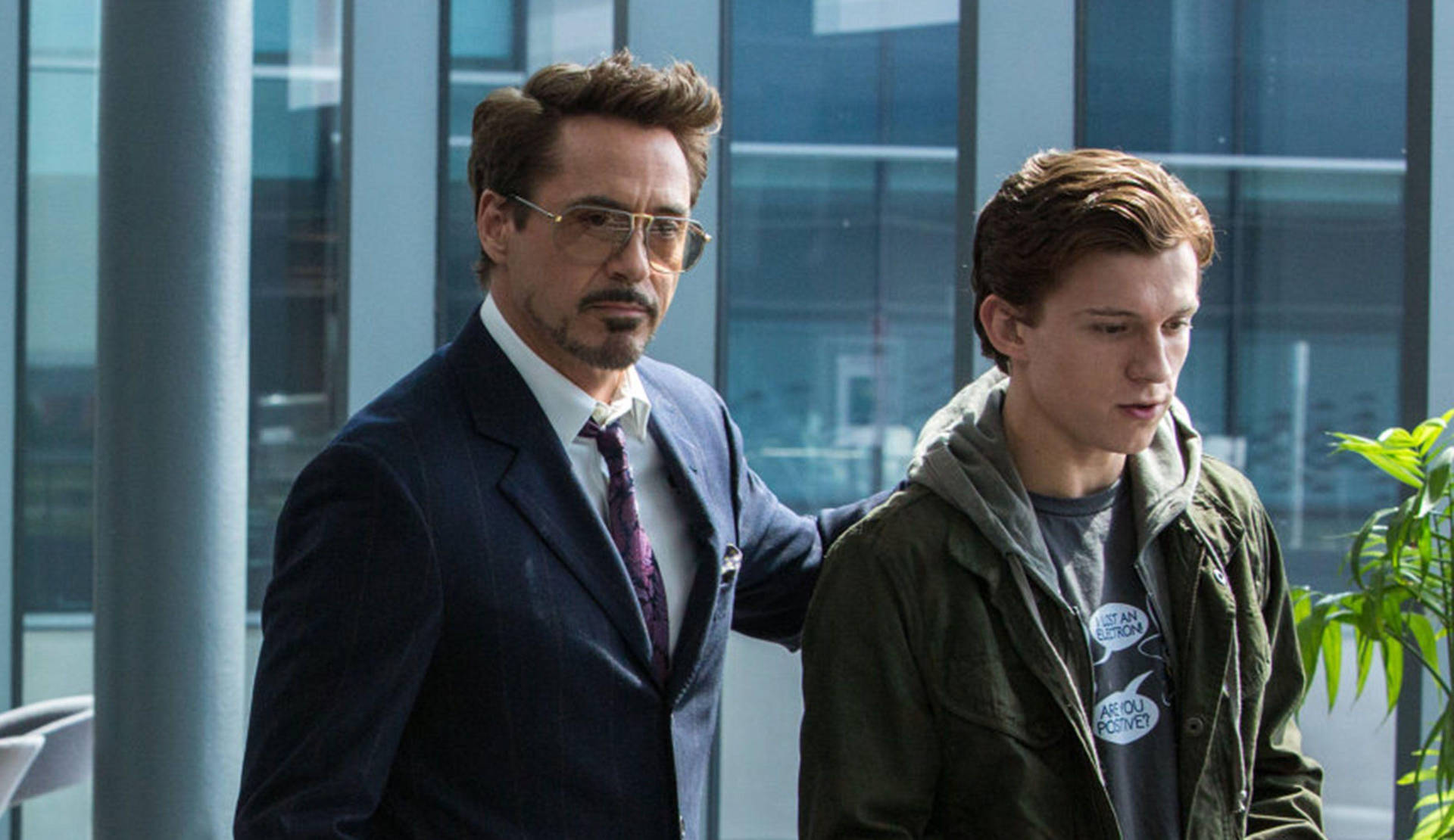 Peterparker Y Tony Stark En Alta Definición Fondo de pantalla