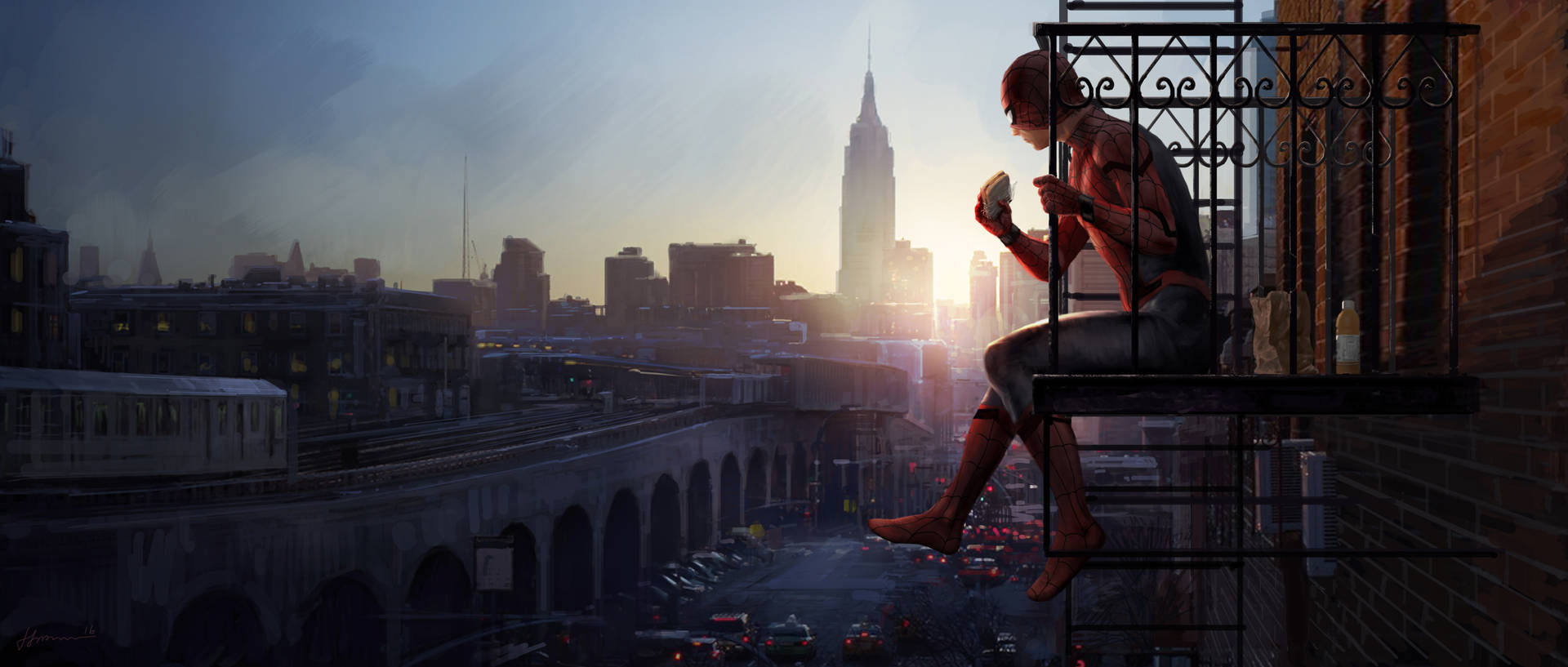 Peter Parker In NYC Wallpaper