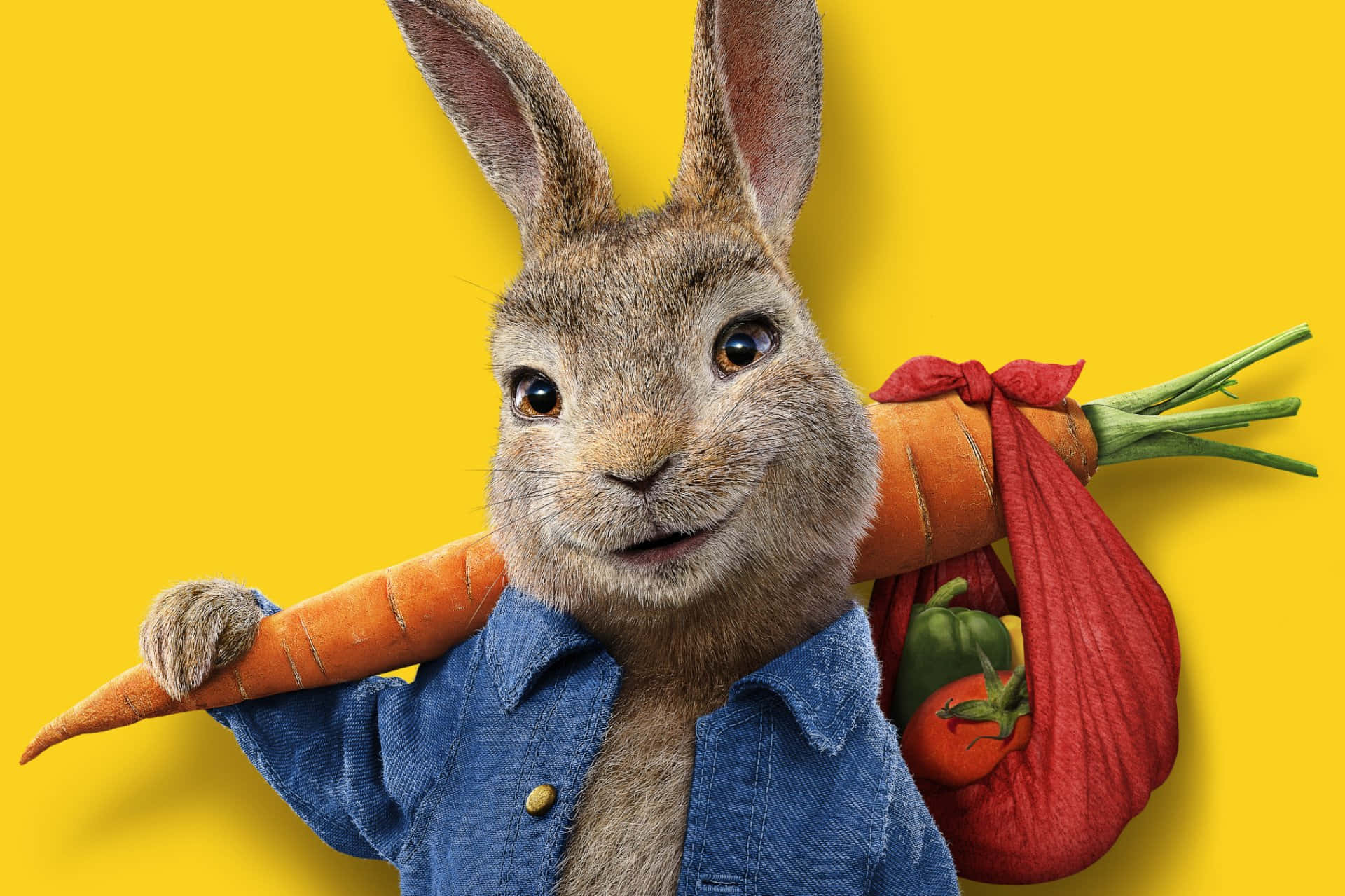 Peter Rabbit With Carrotsand Bag Wallpaper