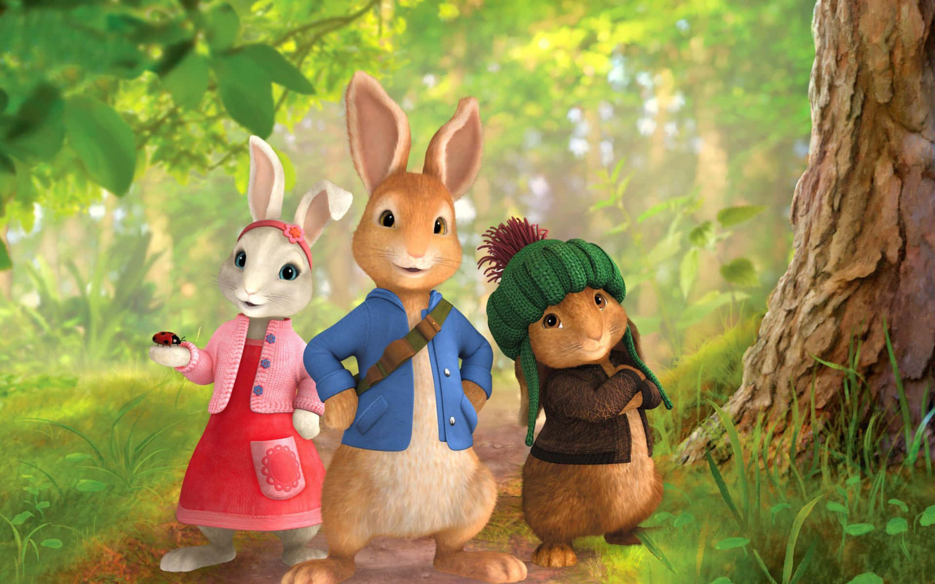 Peter Rabbitand Friendsin Forest Wallpaper