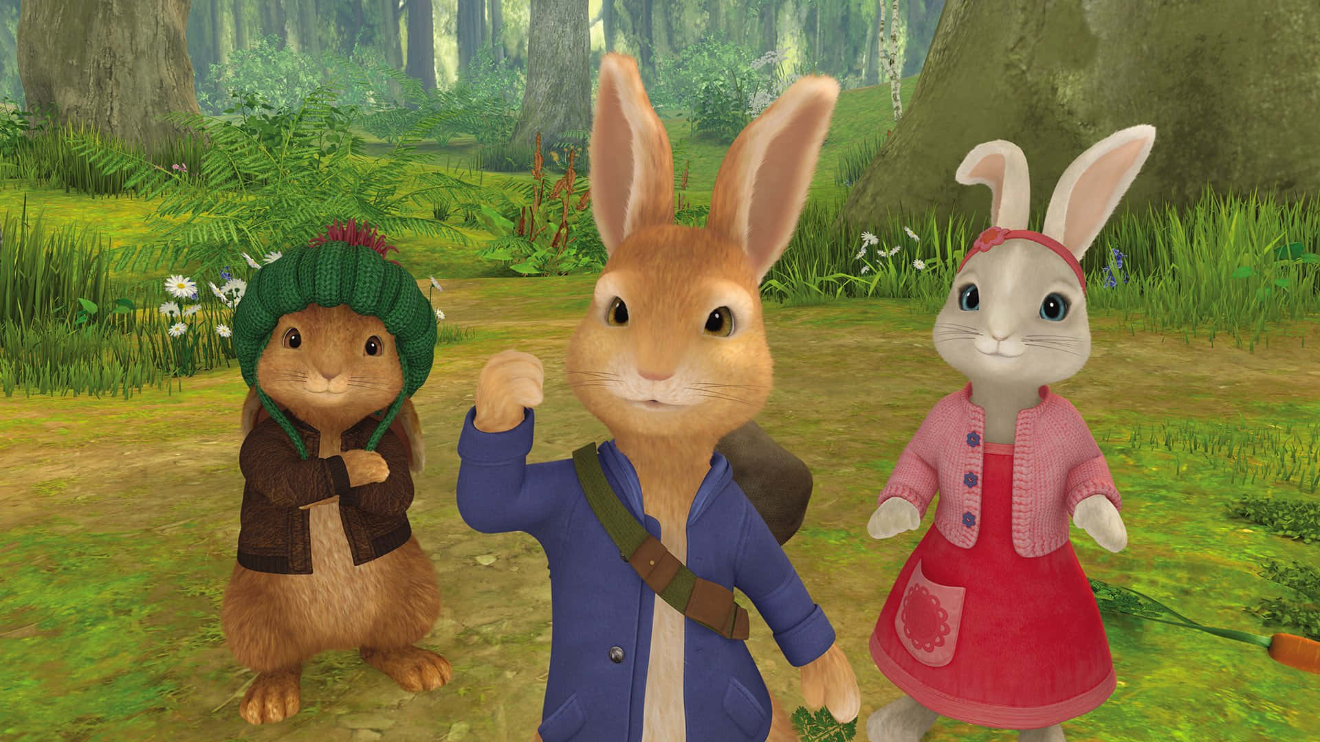 Peter Rabbitand Friendsin Forest Wallpaper