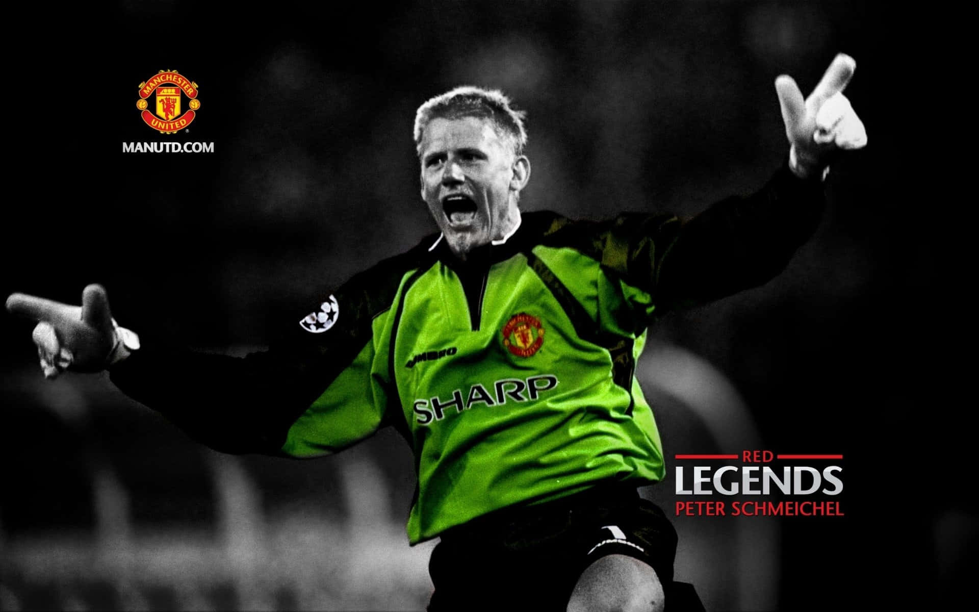 Peter Schmeichel Røde Legender Manchester United Plakat Wallpaper