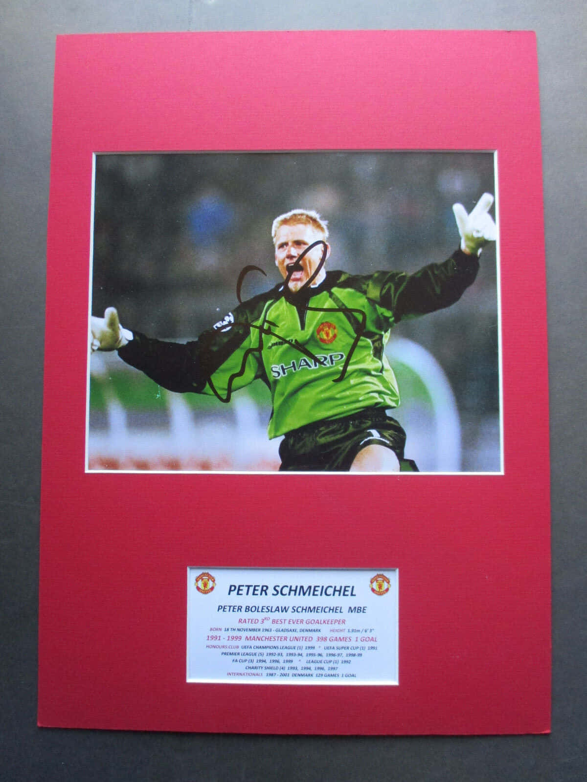 Foto af Peter Schmeichel signeret Manchester United Wallpaper Wallpaper