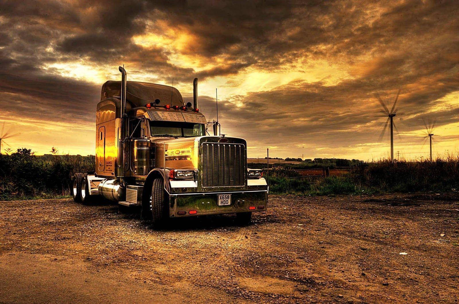 "Chrome and Steel: Check out this custom-painted Peterbilt truck." Wallpaper