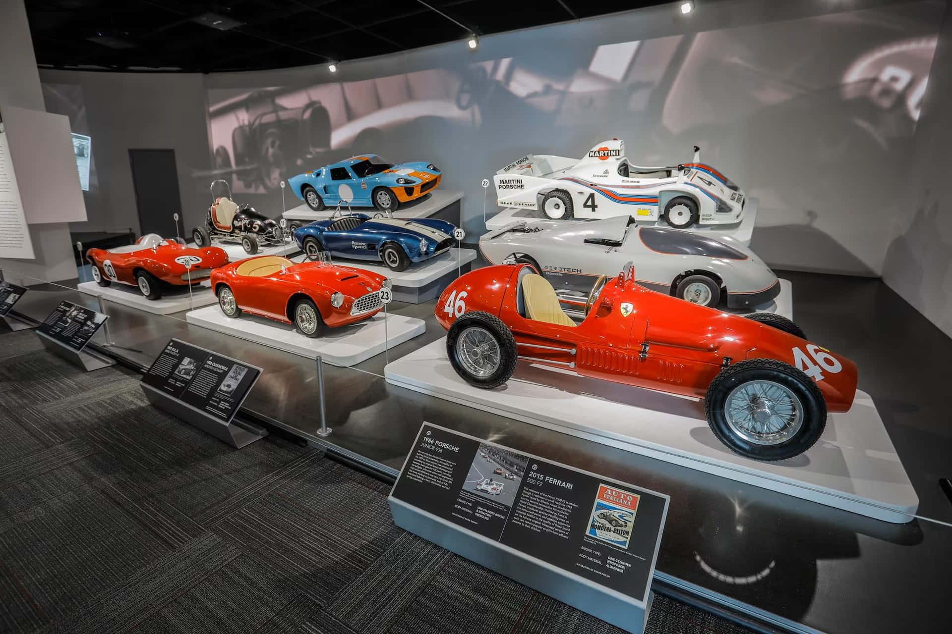 Petersen Automotive Museum Classic Racing Cars Exhibit Wallpaper