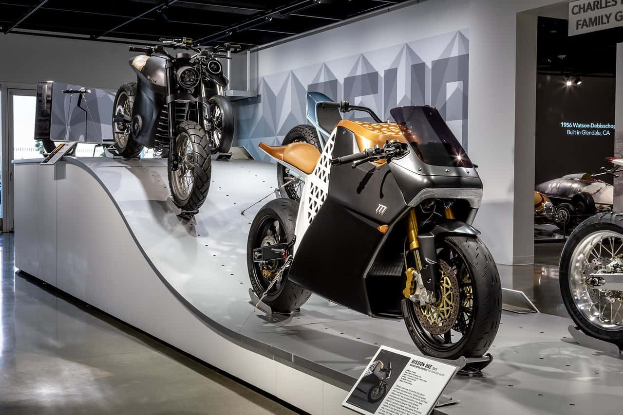 Download Petersen Museum Motorcycle Exhibit Wallpaper | Wallpapers.com