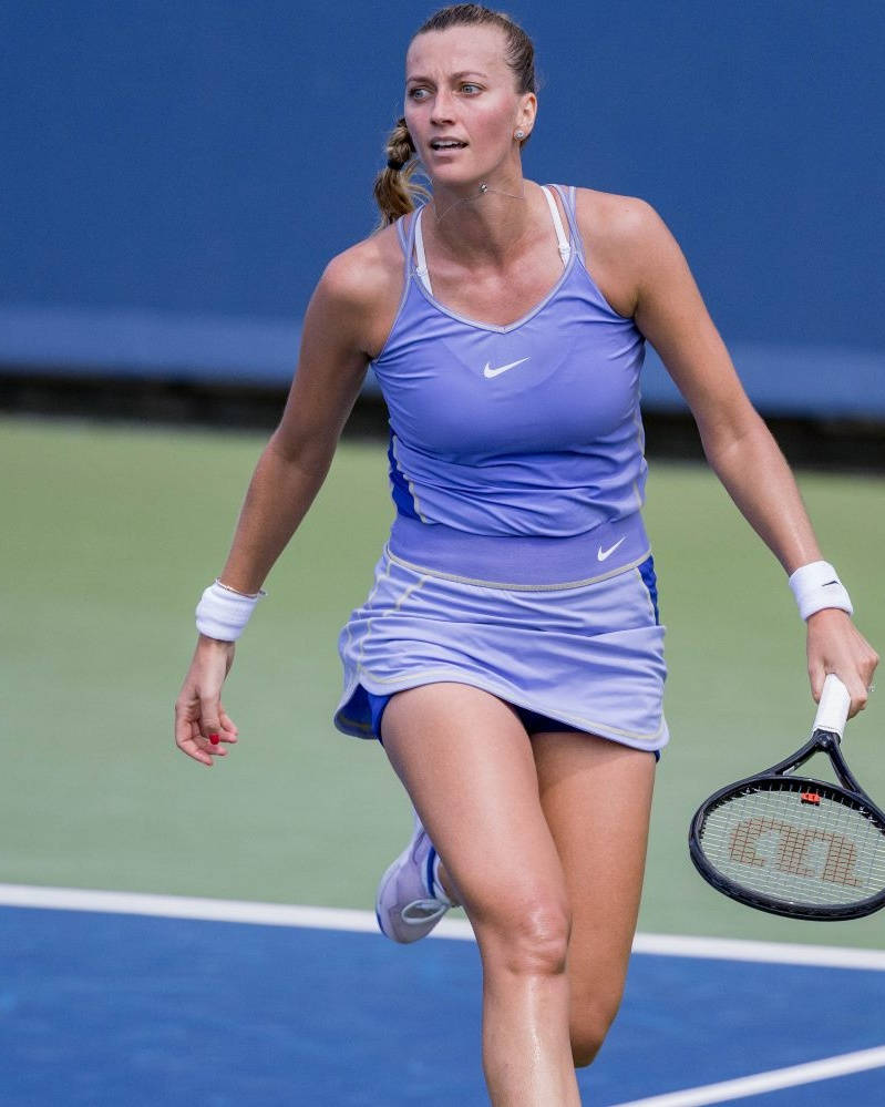 Petra Kvitova Stepping onto the Tennis Court Wallpaper