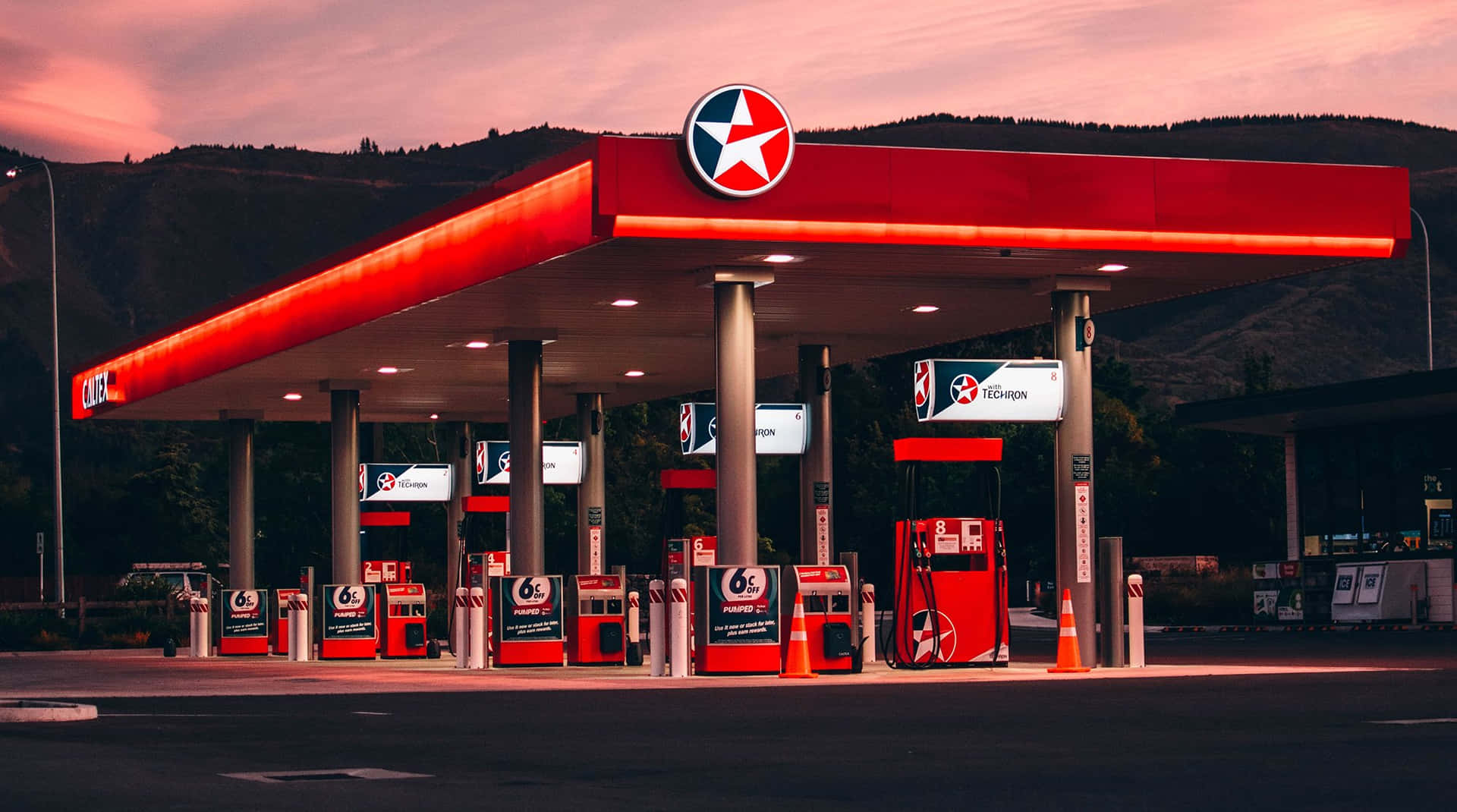 A modern petrol station providing convenience to drivers