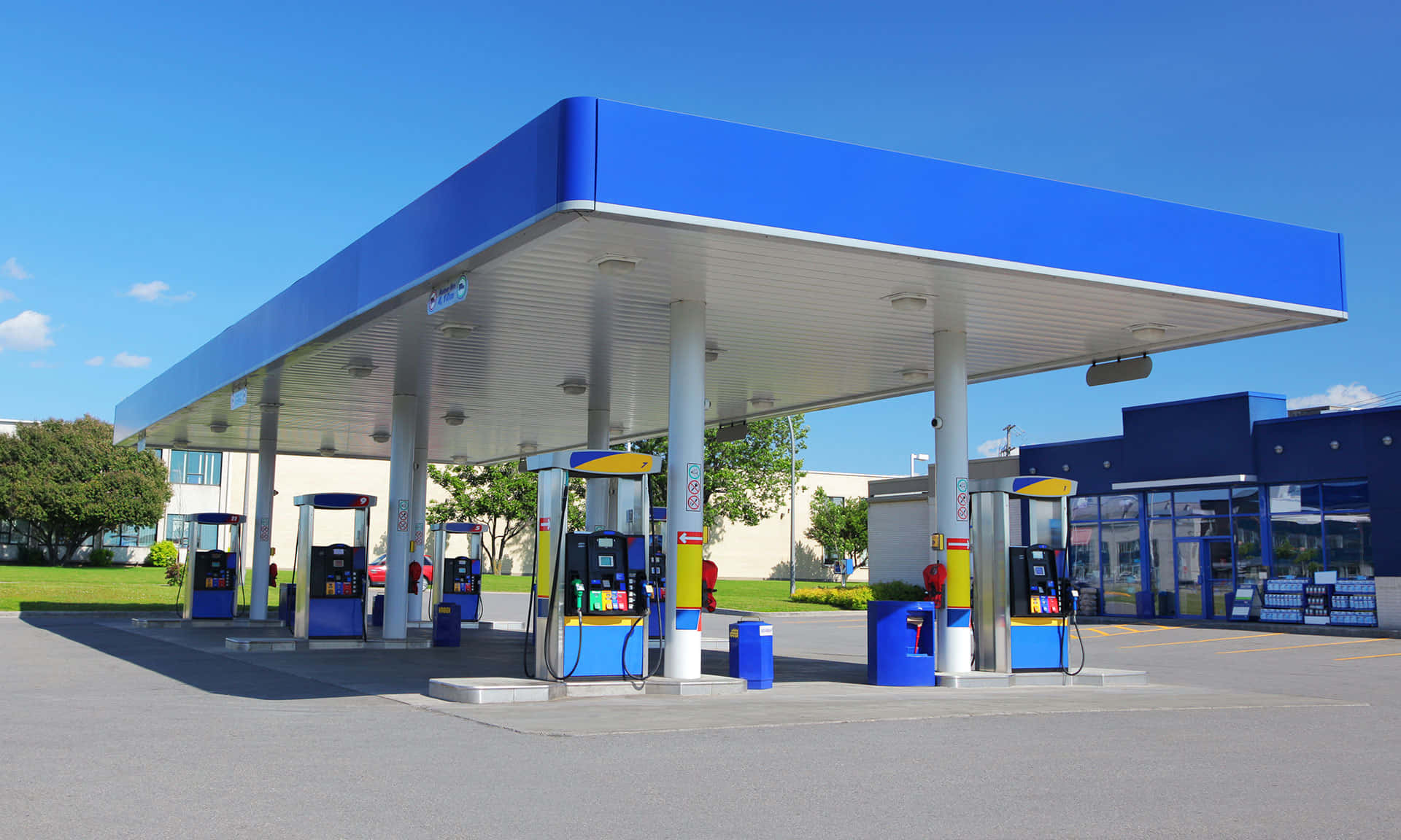 A Blue Gas Station