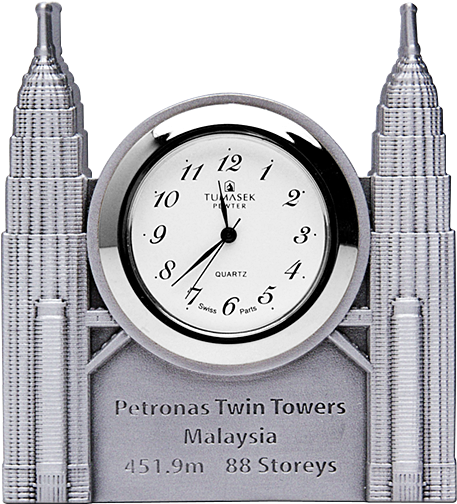 Petronas Twin Towers Clock Souvenir PNG