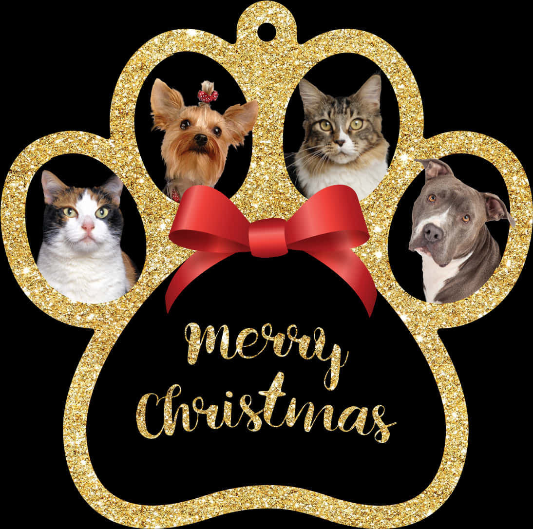 Pets Merry Christmas Ornament PNG