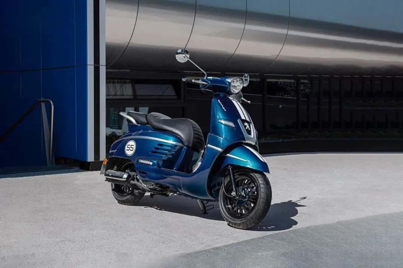 Exposition De Scooter Peugeot Bleu Fond d'écran