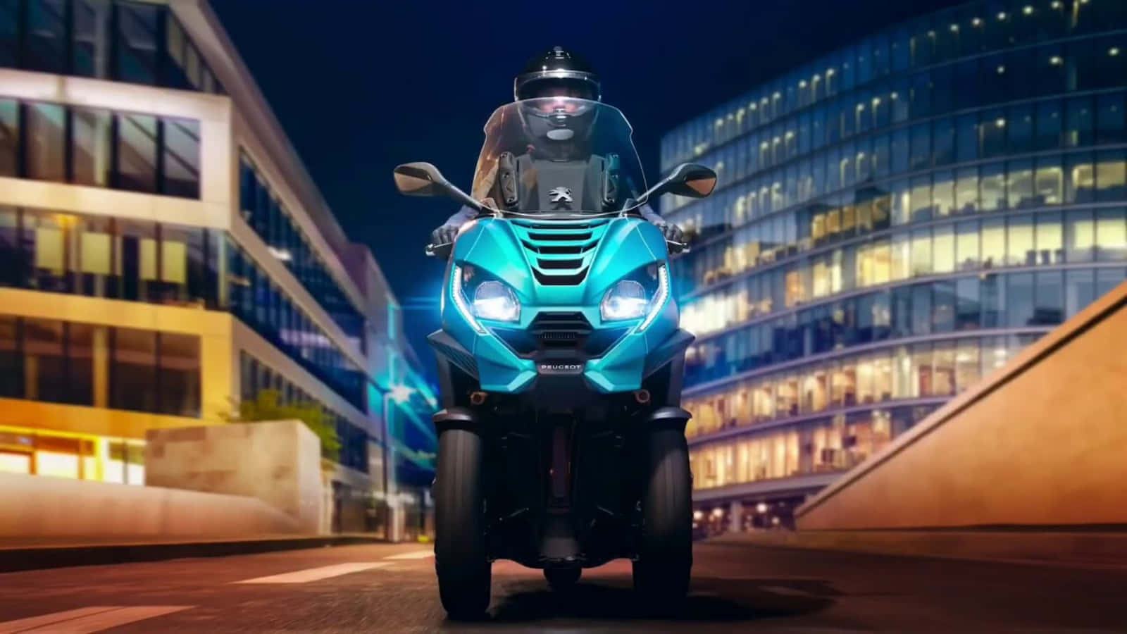 Balade Nocturne En Moto Peugeot Fond d'écran