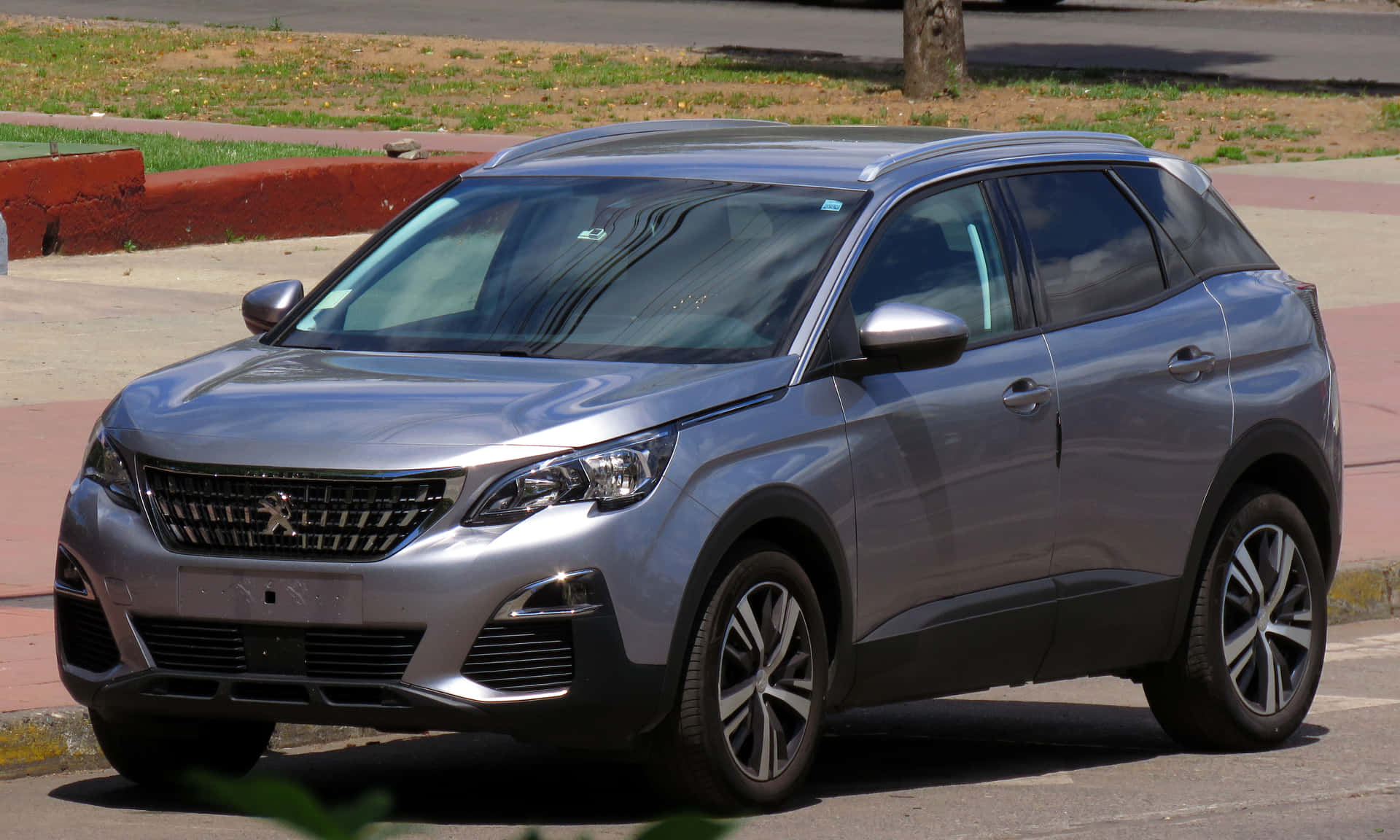 Peugeot 3008 Suv Geparkeerd Buiten Achtergrond