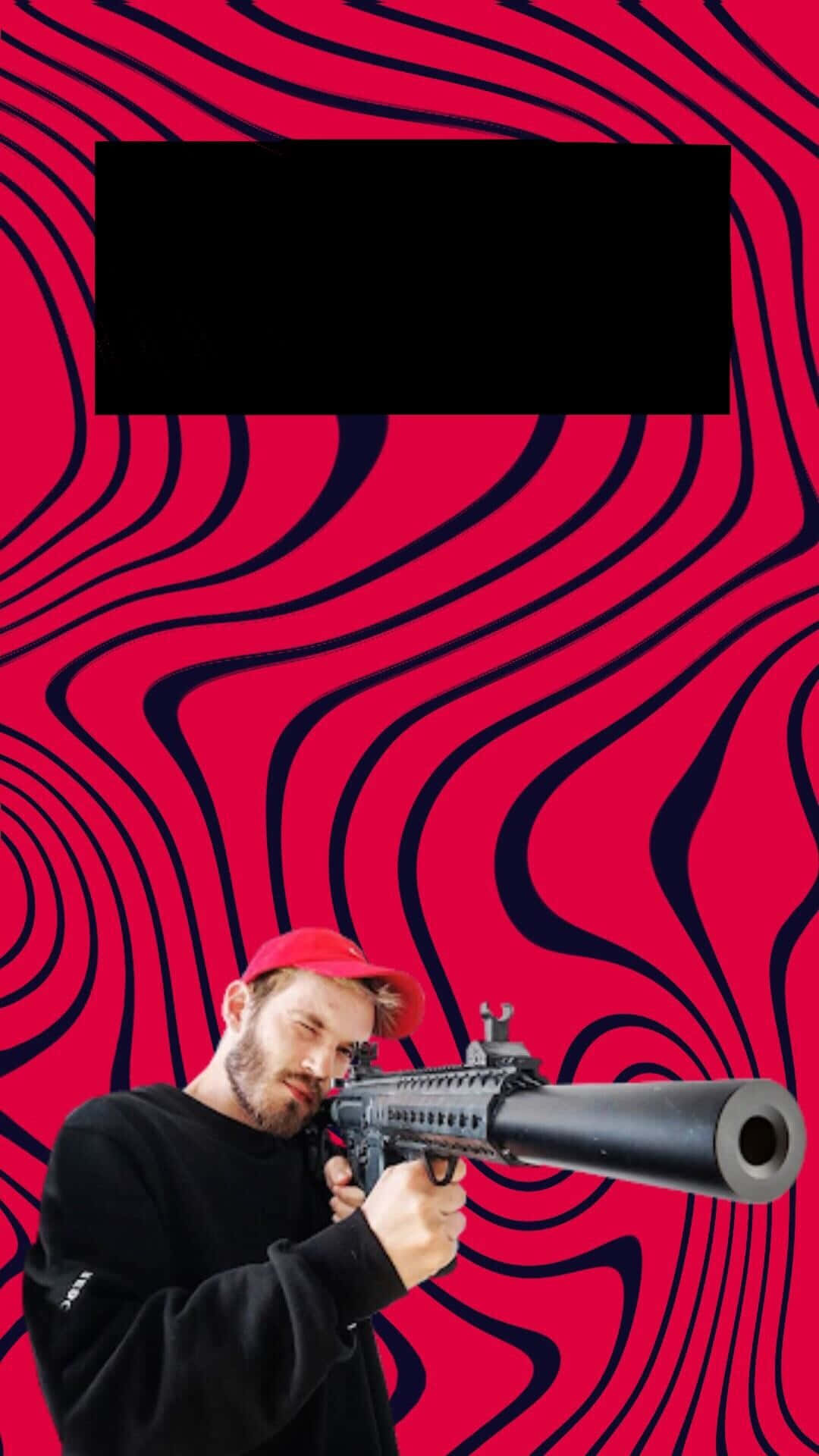 Pewdiepie Streaming With His Signature Headphones In A Vibrant, Illustrated World.