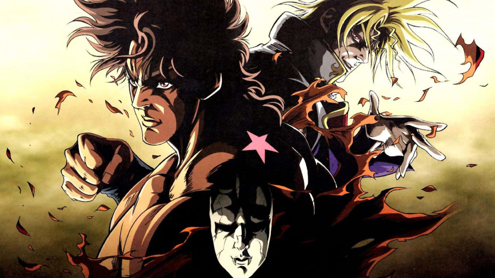 Jonathan Joestar En Dio Brando In Epische Strijd Achtergrond