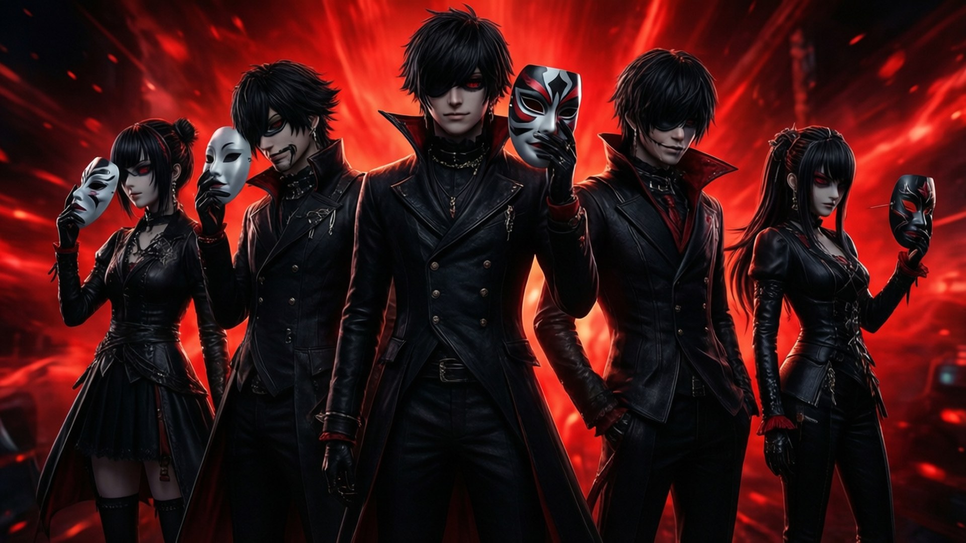 Persona 5 Phantom Thieves silhuett tapet