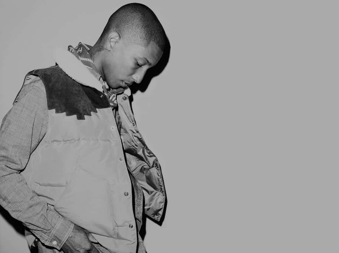 Pharrell Williams Contemplative Monochrome Wallpaper