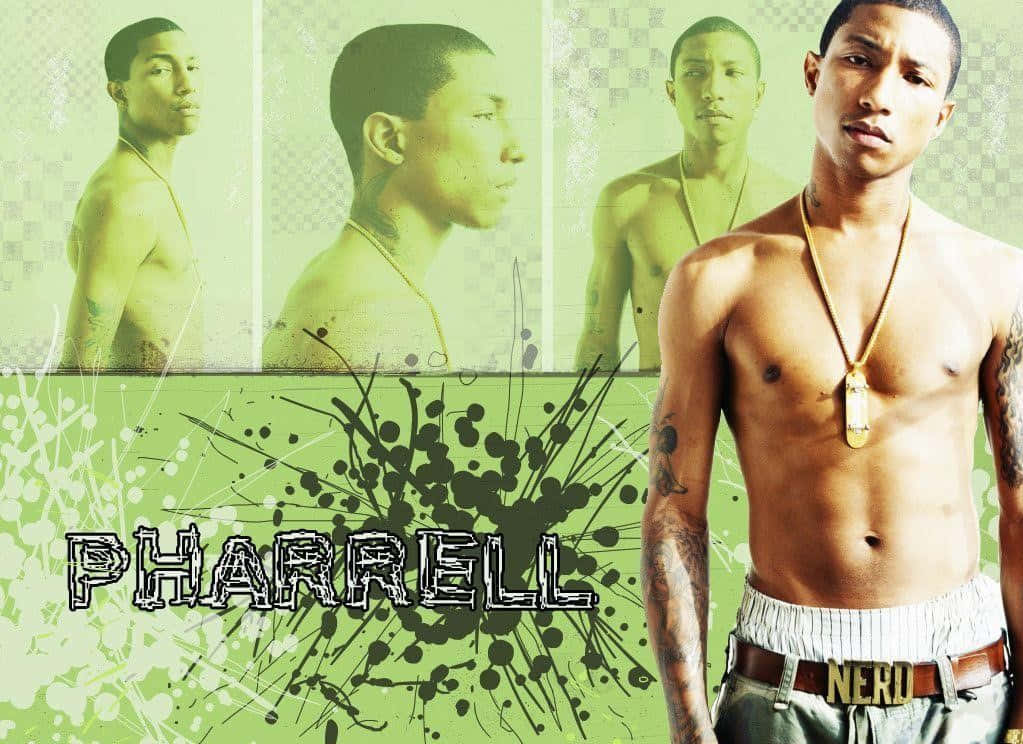 Pharrell_ Williams_ Stylized_ Collage Wallpaper