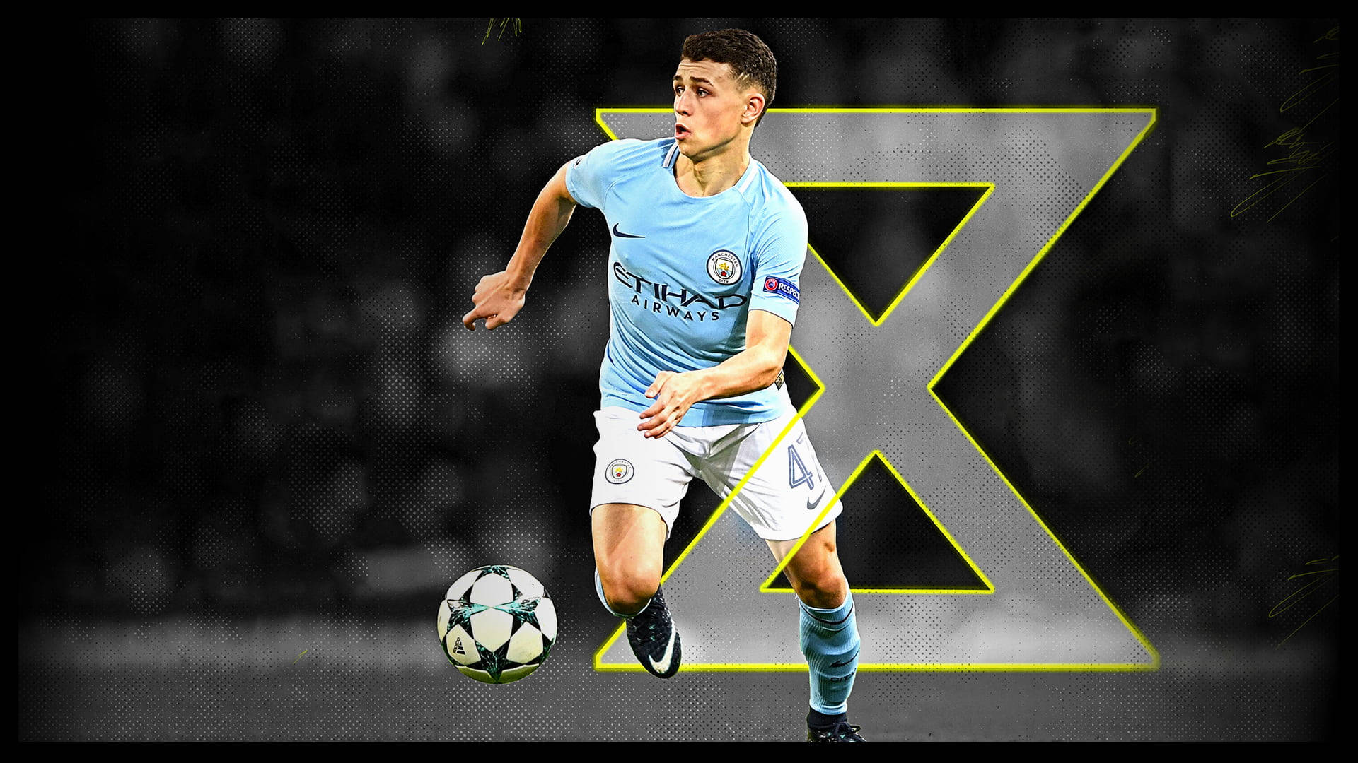 Phil Foden In Possession Of The Ball Wallpaper