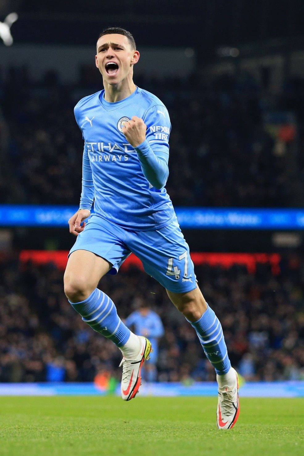 Phil Foden Victory Leap Wallpaper