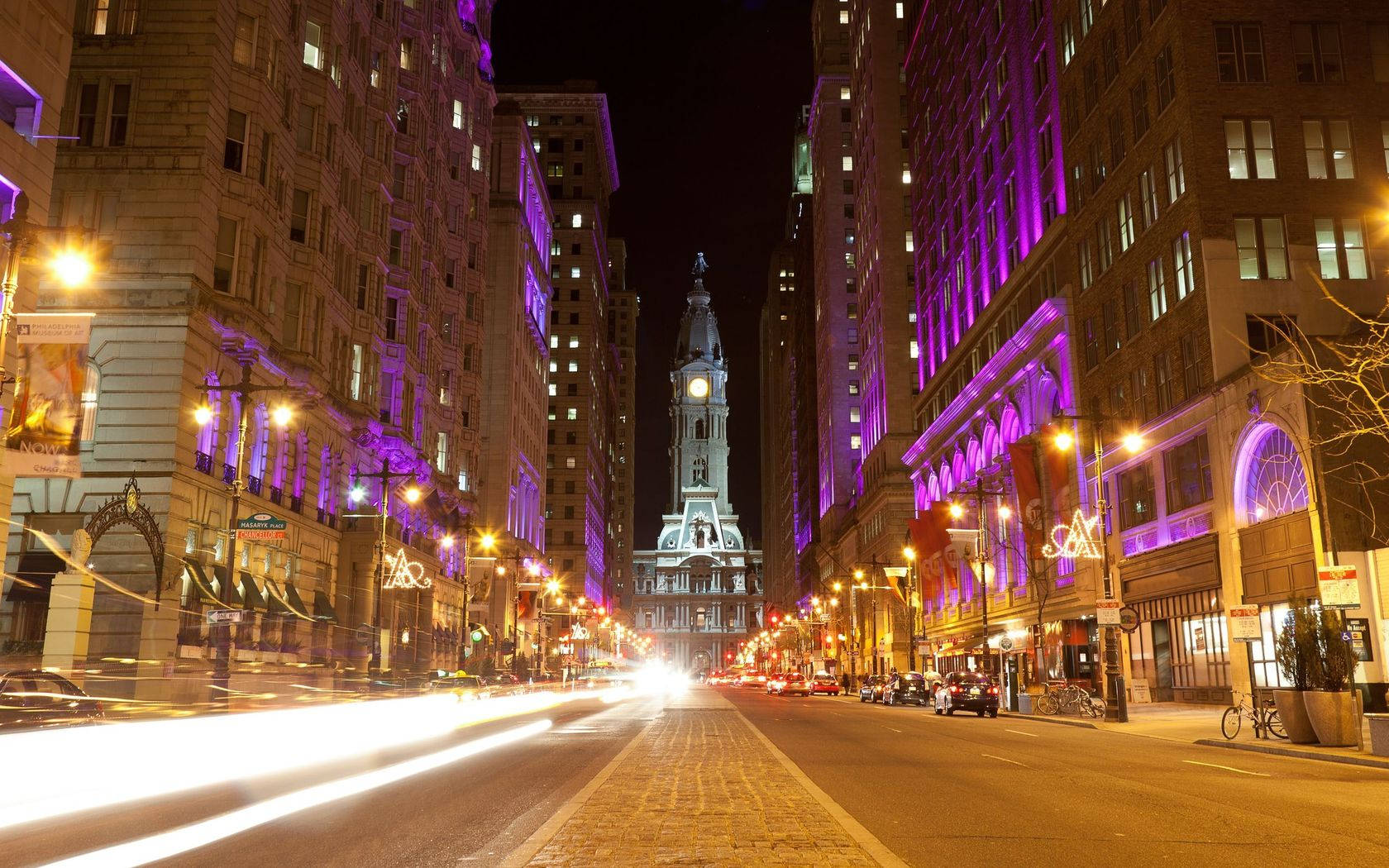 Philadelphia City Hall Purple Wallpaper