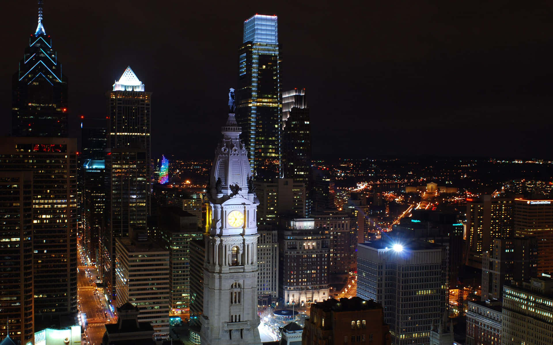 Philadelphia Dark Skyline Wallpaper
